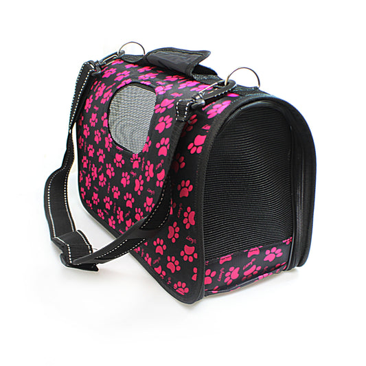 Pet Dog Cat Foldable Carry Case with Handle and Printed Design Assorted Designs 2024