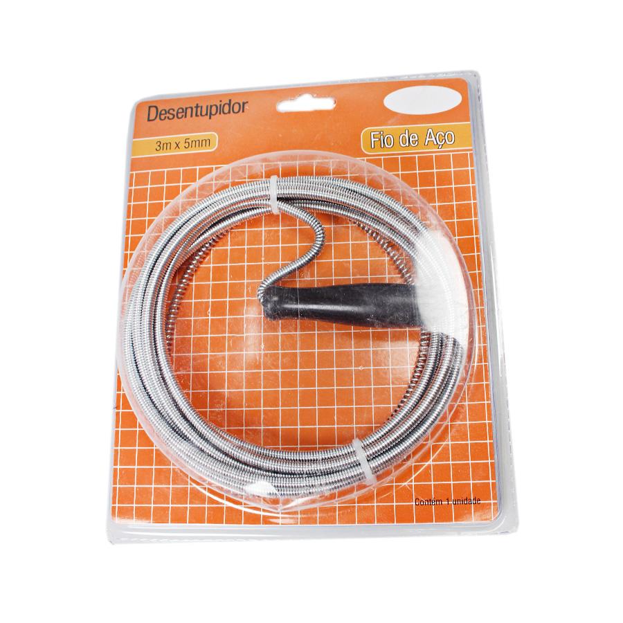 Metal Sink & Drain Cleaner Spring Wire Waste Pipe Cleaner DIY Home 3m x 5mm 0624