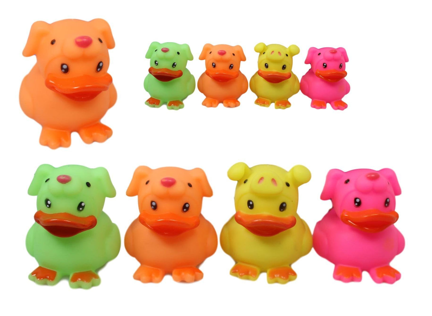 Pet Dog Toy Squeaky Duck in Animal Suit 7 cm Assorted Colours 5367