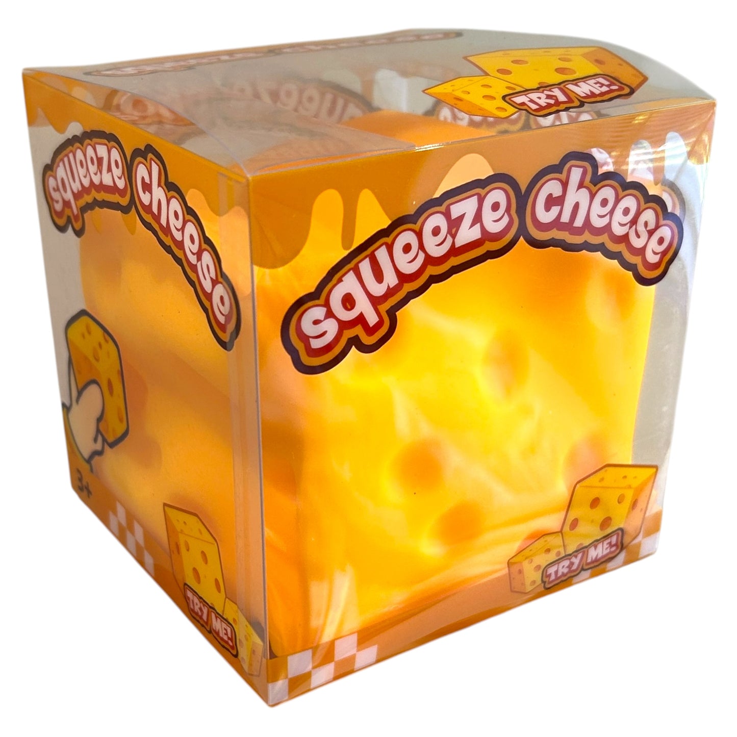 XXL Squishy Cheese Cube Sensory Squish Fidget Toy in Box