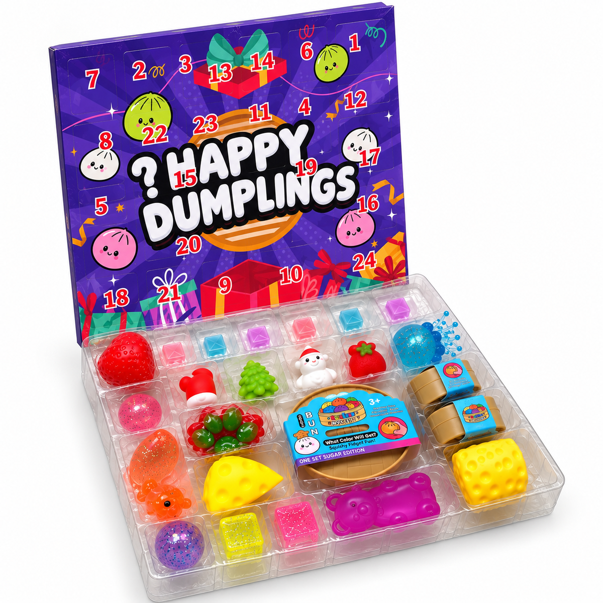 The Ultimate Super Squishy Advent Calendar - Purple Happy Dumplings Style