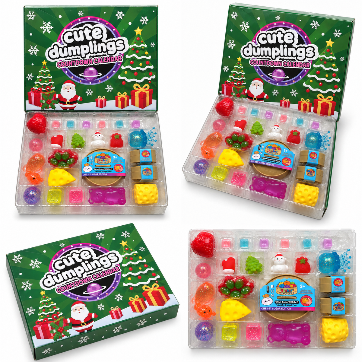 The Ultimate Super Squishy Advent Calendar - Green Cute Dumplings Style