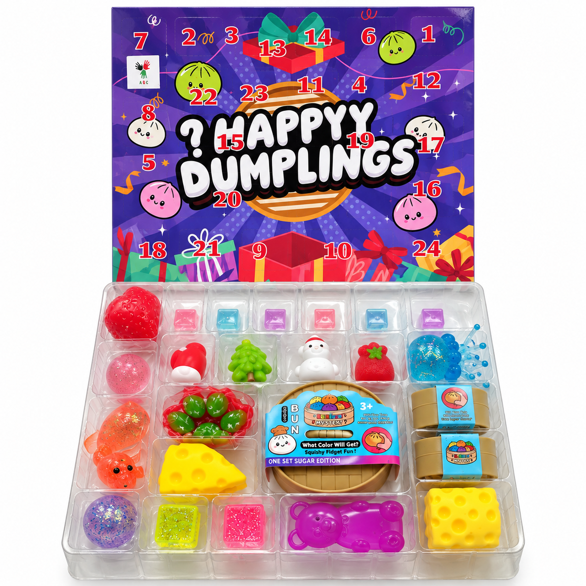 The Ultimate Super Squishy Advent Calendar - Purple Happy Dumplings Style