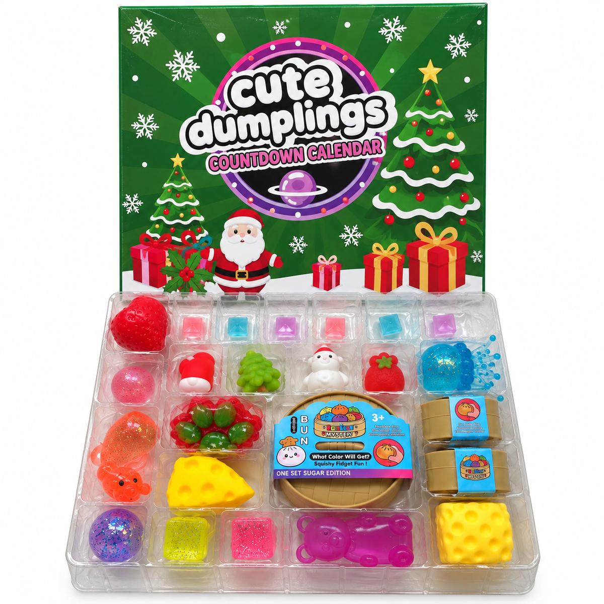 The Ultimate Super Squishy Advent Calendar - Green Cute Dumplings Style