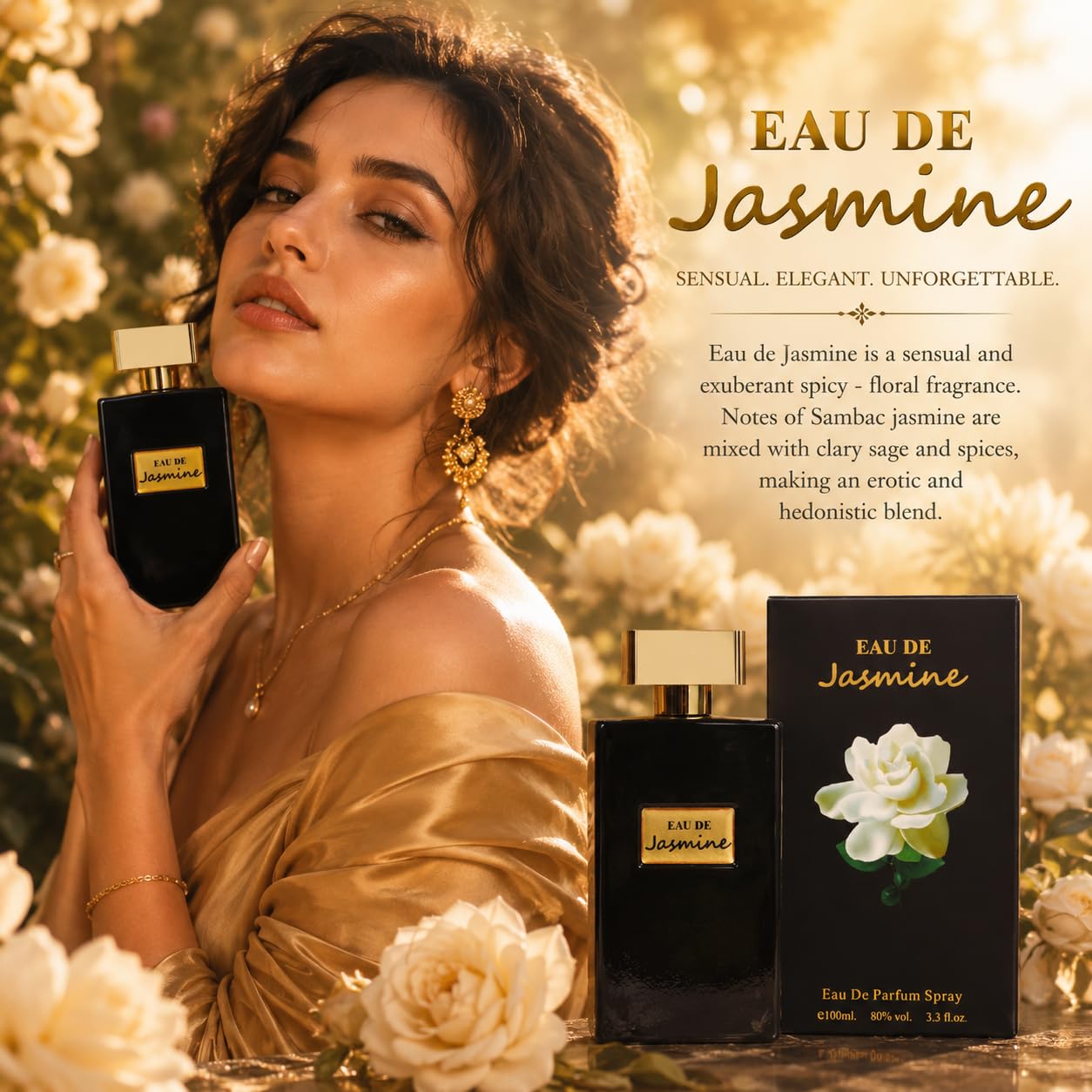 EAU DE JASMINE - Women’s Eau de Parfum Spray 100ml - Saffron London