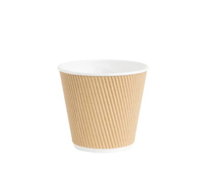 Brown Ripple Paper Coffee Tea Cups 4Oz 120Ml Pack Of 25