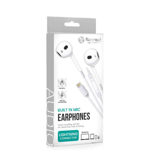 Konnect Wired Earphones with Built in Mic iPhone Lightning Connector EHPI