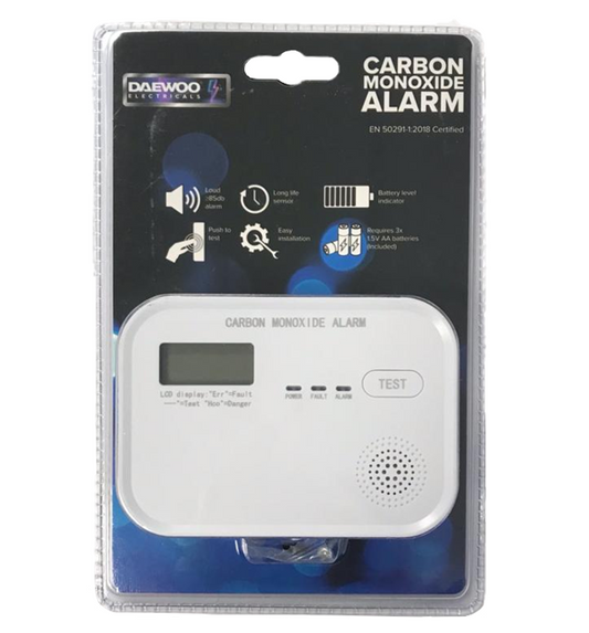 Daewoo Carbon Monoxide Alarm 76 x 110 x 38 mm ELA1391