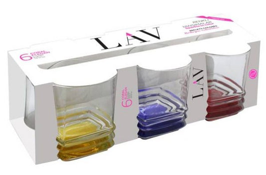 Elegan Coloured Whiskey Glasses 315cc Set of 6 ELG360OPTO