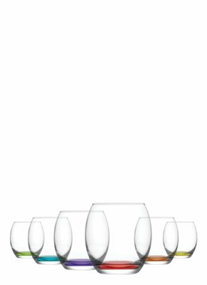 Empire Whiskey Drinking Glasses 405cc Set of 6 Coloured Glass EMP364PT0