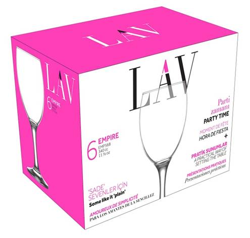 Empire Wine Glasses 340Cc Set Of 6