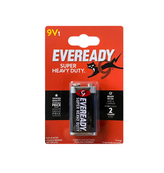 Eveready 9V Carbon Zinc Battery 7543 / EV6F22SUPERB1