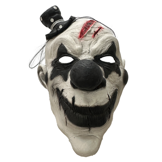 Black Hat Spooky Halloween Clown Latex Mask Fancy Dress