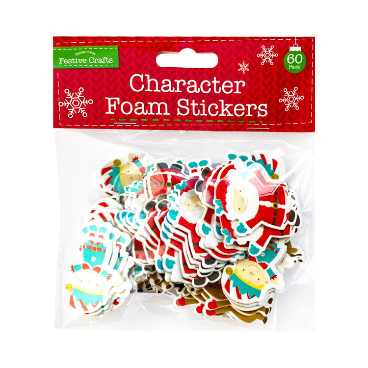 Bumper Pack 60 Xmas Foam Sticker Shapes