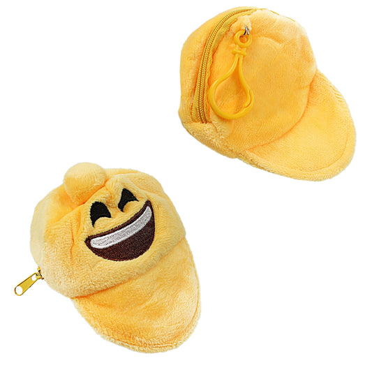 Emoji Soft Hat Cap Shaped Coin Purse 9 cm Assorted Designs 4956 p