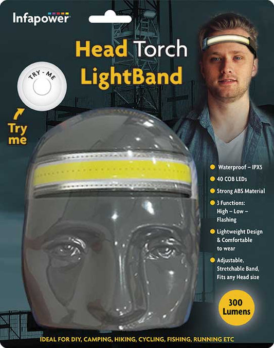 Outdoors Head Torch Light Band 300 Lumens F063