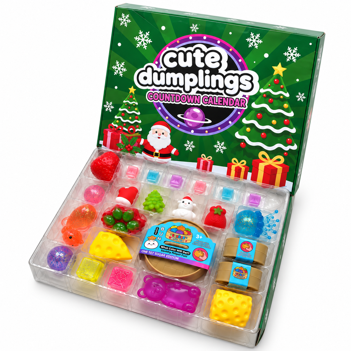 The Ultimate Super Squishy Advent Calendar - Green Cute Dumplings Style