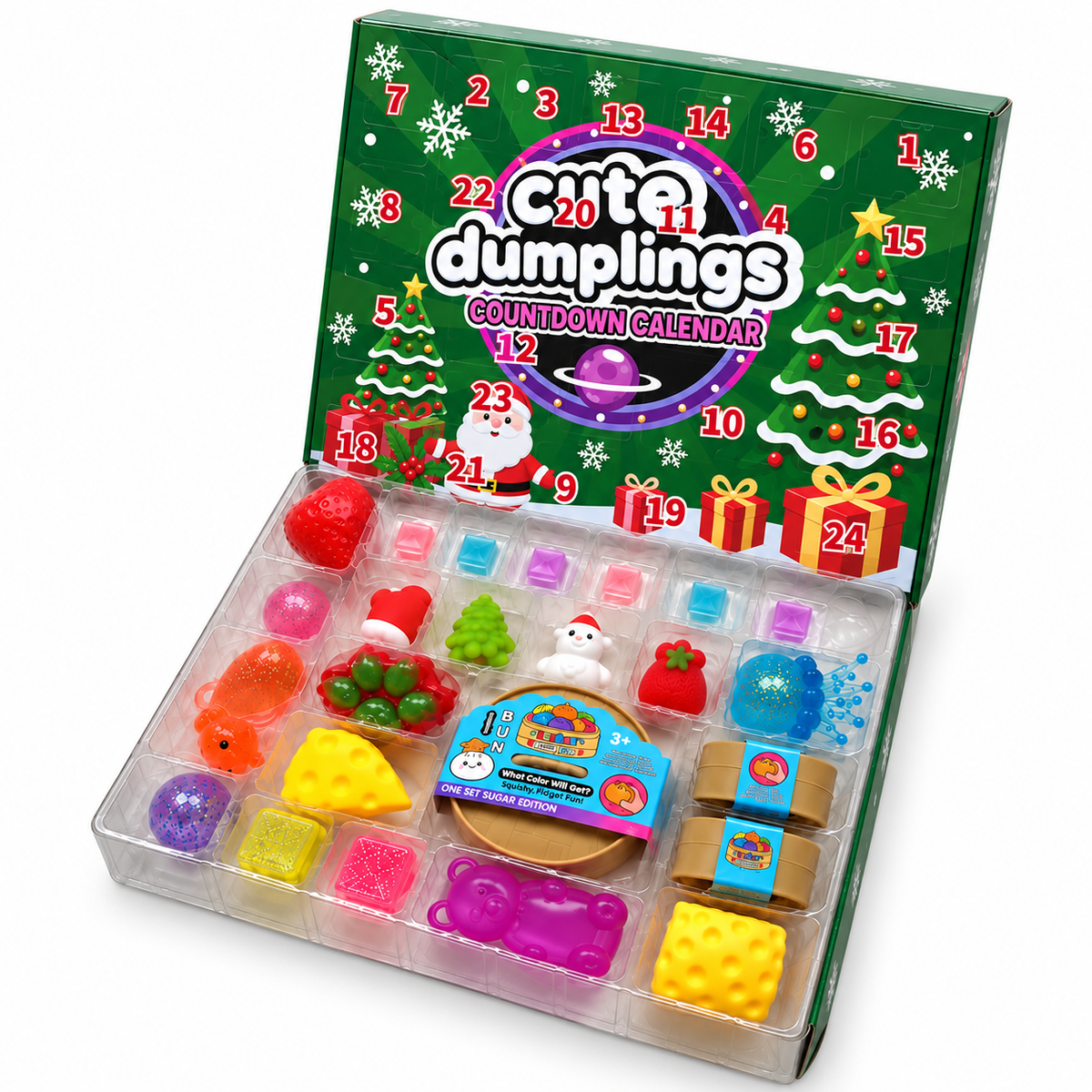 The Ultimate Super Squishy Advent Calendar - Green Cute Dumplings Style