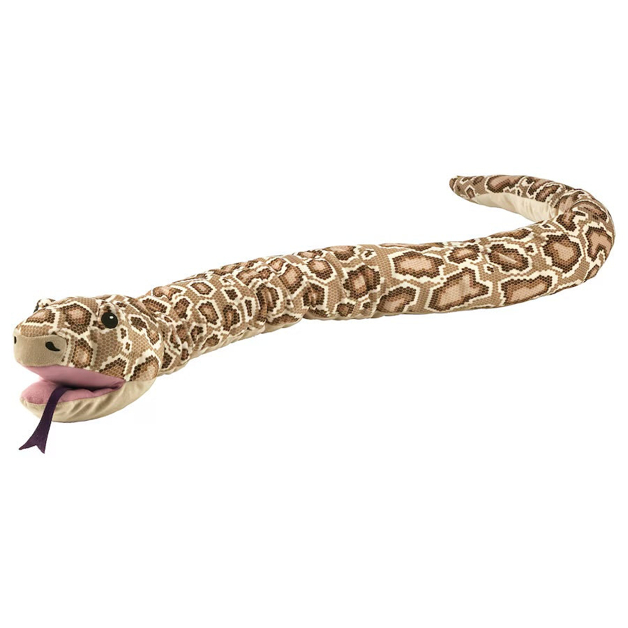 Large Snake Burmese Python Plush Soft Stuffed Toy with Puppet Head