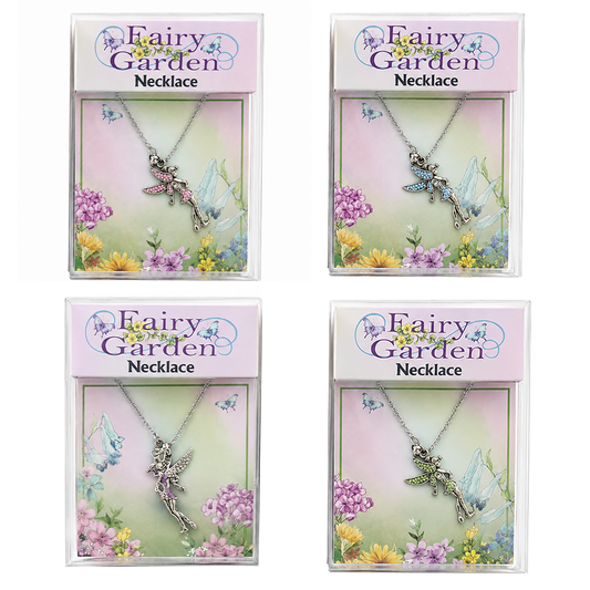 Fairy Garden Necklace with Diamantes in Display Box - Assorted Colours