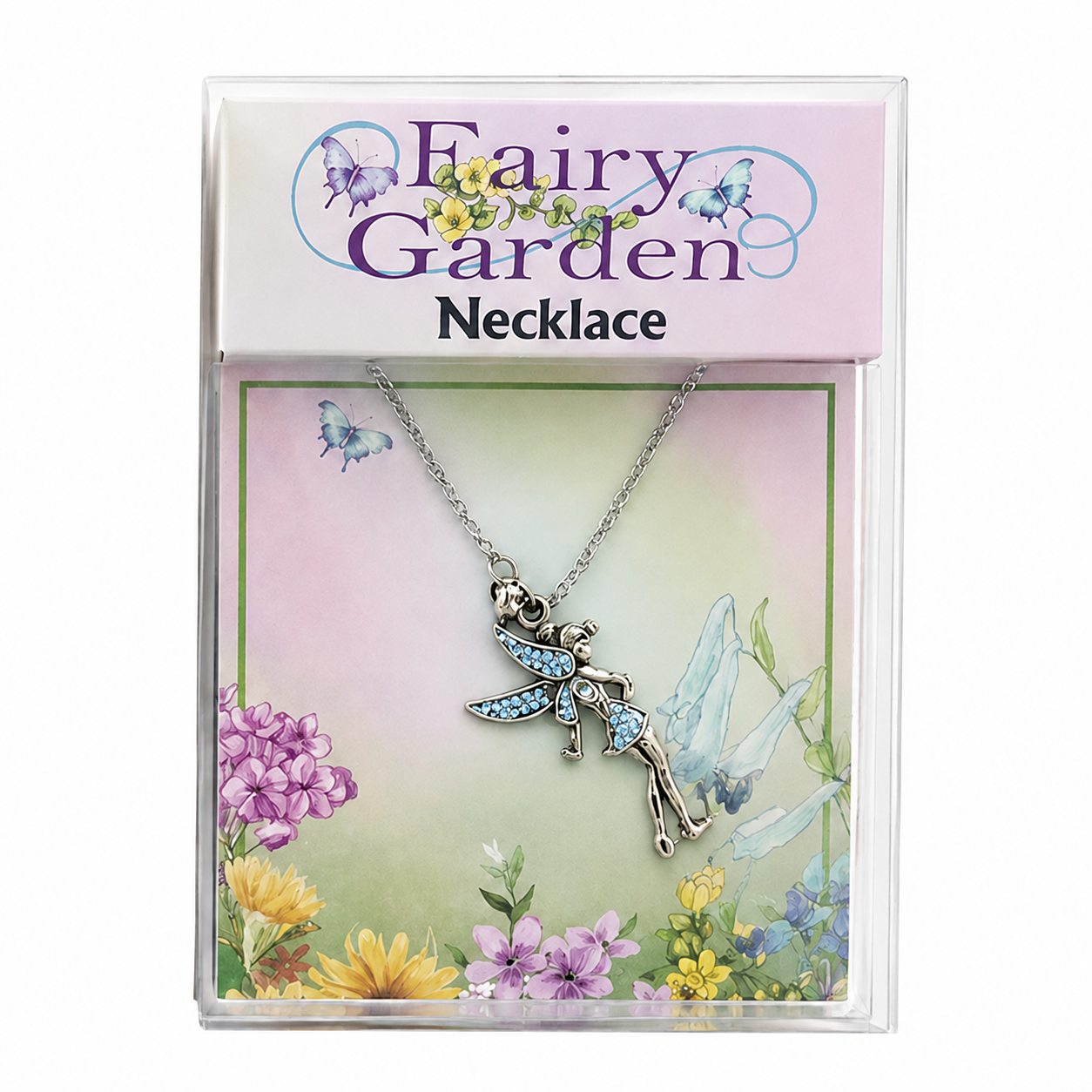 Fairy Garden Necklace with Diamantes in Display Box - Assorted Colours