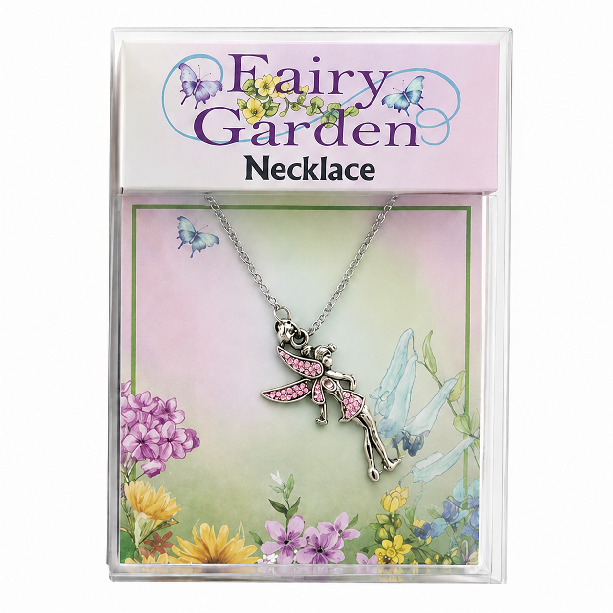 Fairy Garden Necklace with Diamantes in Display Box - Assorted Colours