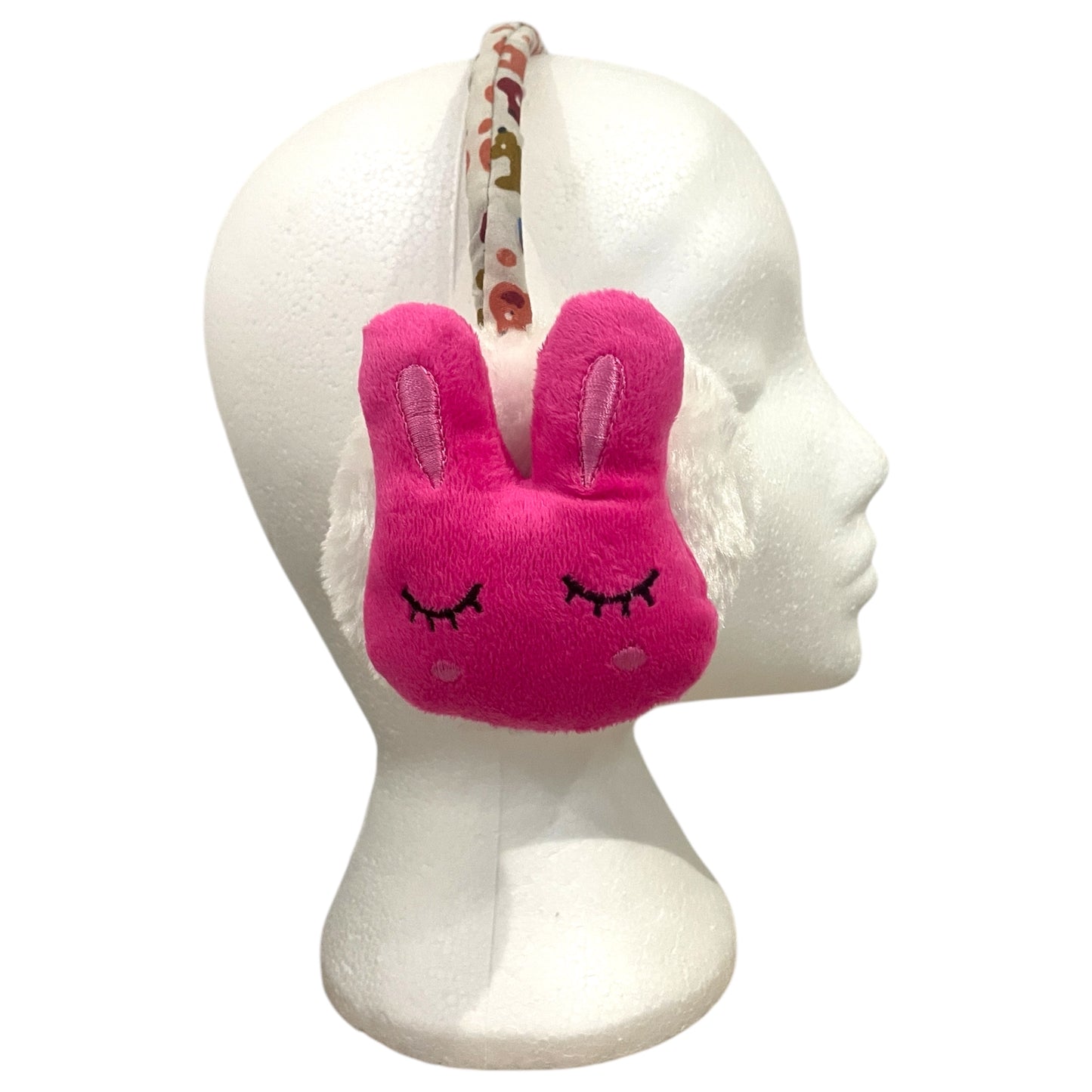 Kids Cute Fluffy Thermal EarMuffs Easter - Sleeping Pink Bunny
