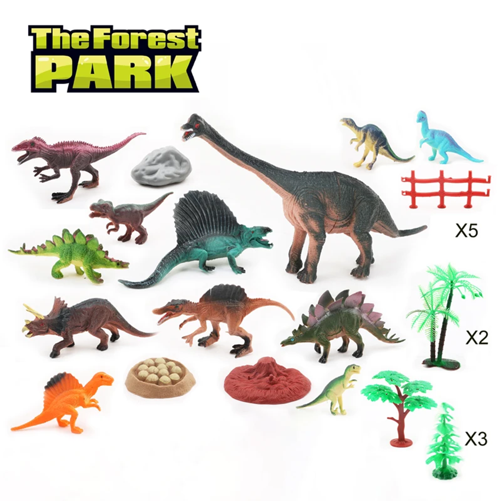 Dinosaur City Pretend Play Scene The Forest Park with Accessories & Figures