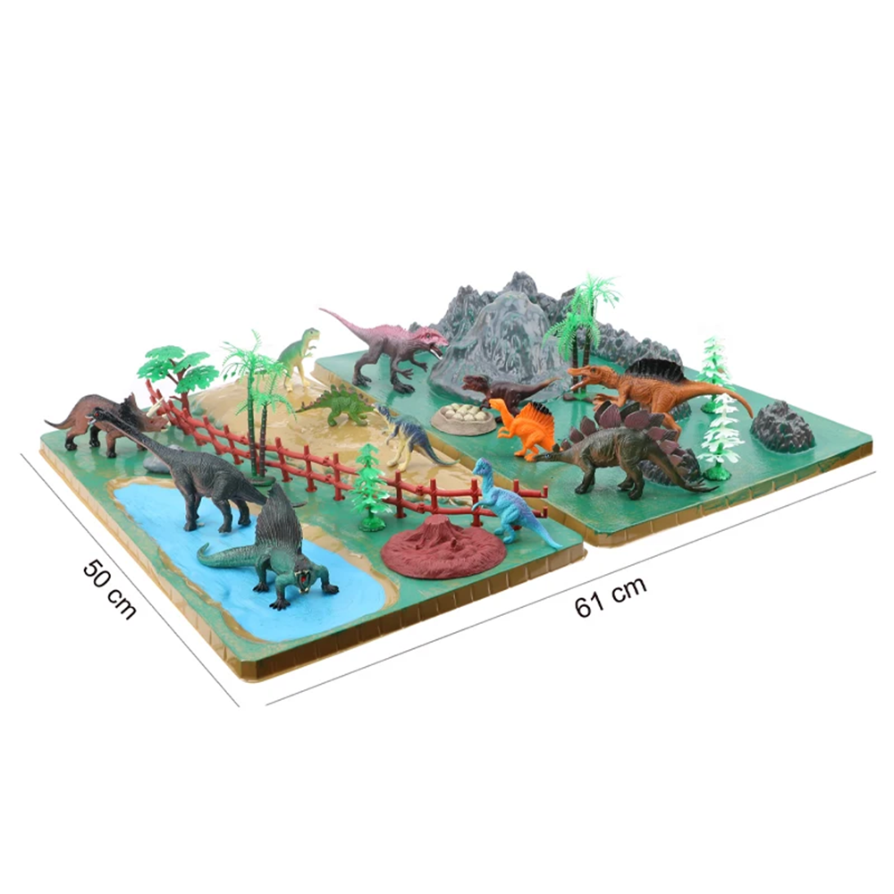 Dinosaur City Pretend Play Scene The Forest Park with Accessories & Figures