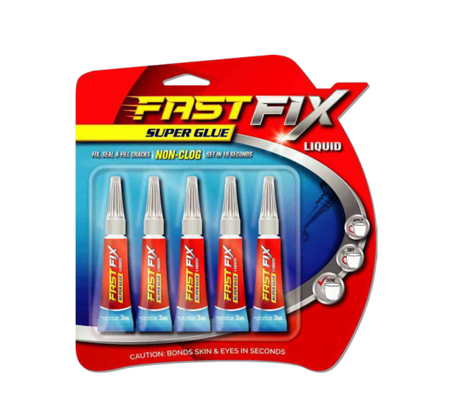 Fast Fix Super Glue Liquid 5Pcs 3G