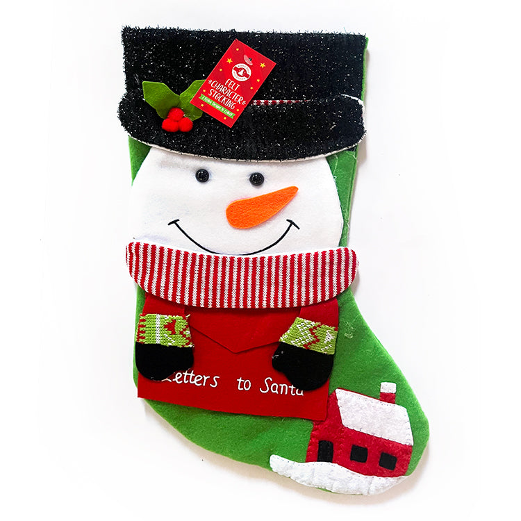 Large Snowman Deluxe Xmas Stocking