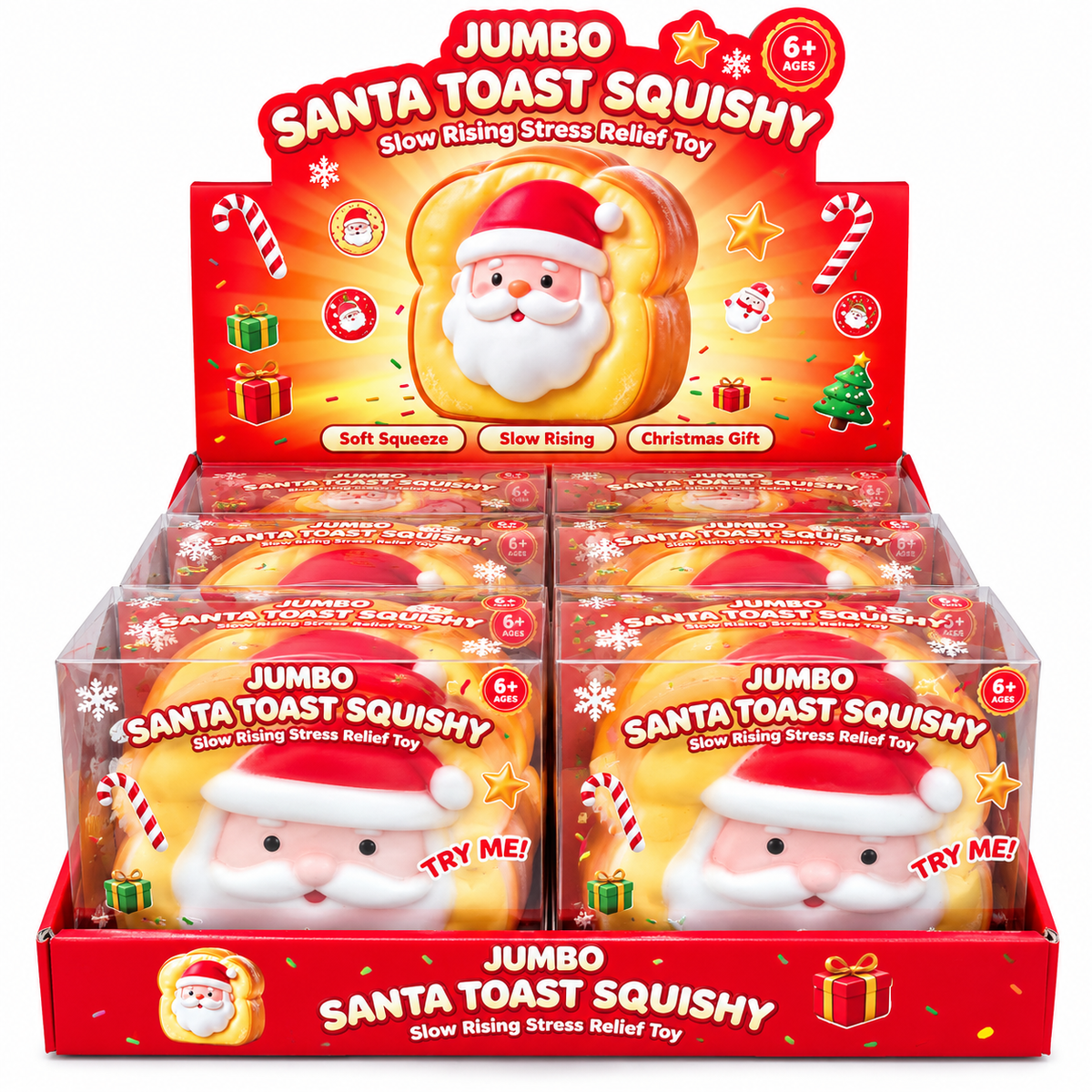 XXL Jumbo Squishy Toast Santa Fidget Sensory Squishy Toy