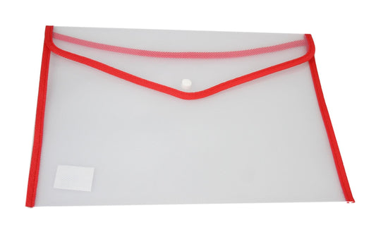 Extra Large Plastic Stud Document Wallet File Folder 36 x 26 cm Assorted Colours 5384