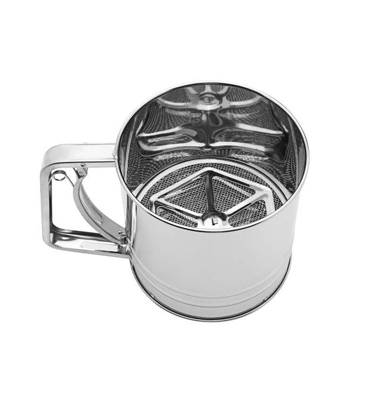 Stainless Steel Fine Flour Icing Sugar Sifter Easy Squeeze Trigger Handle Kitchen 12.5cm x 12cm 0114