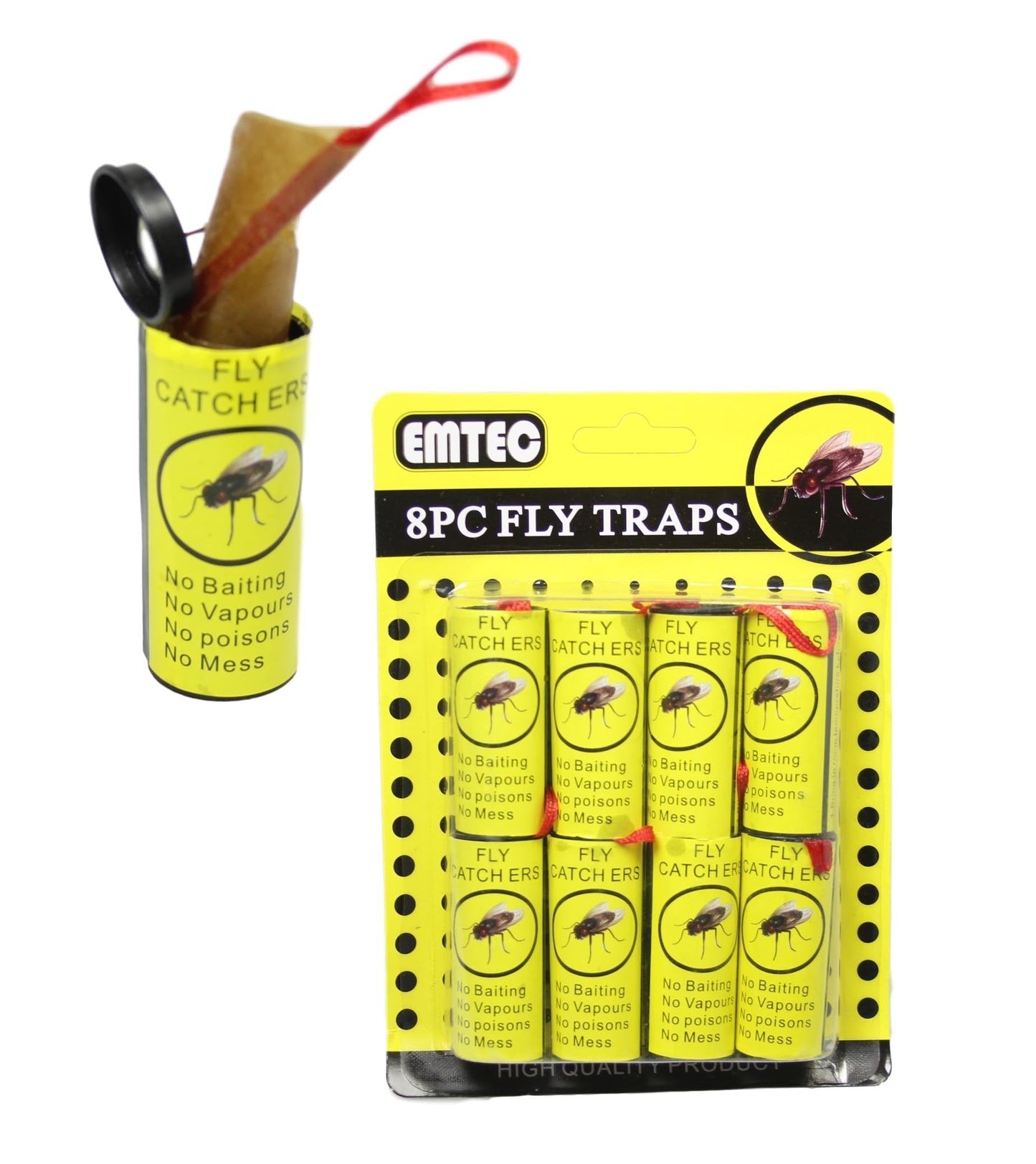 Sticky Adhesive Insect Fly Paper Catcher Strip Pack Of 8