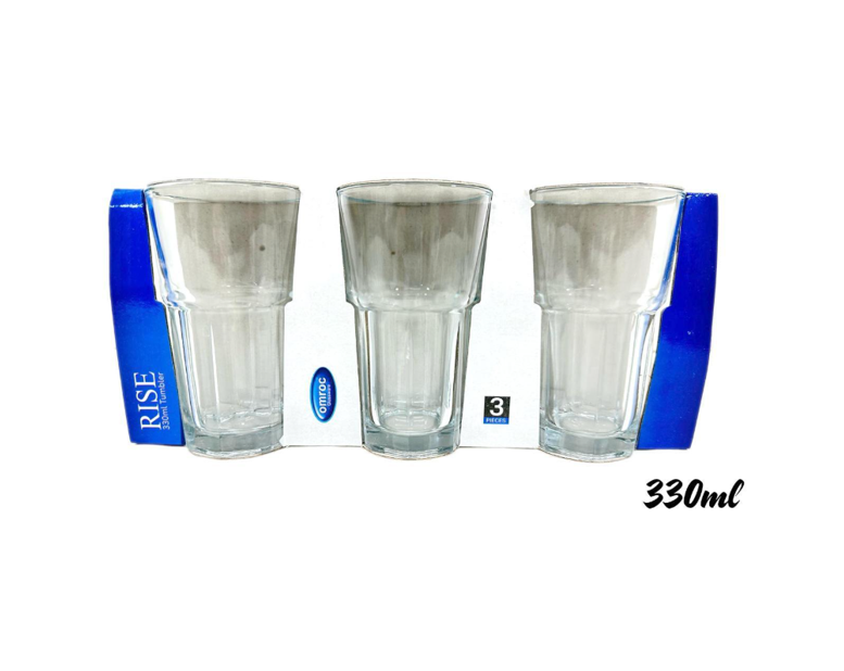 Omroc Rise Drinking Glasses Tumbler 330Ml Pack Of 3  (Parcel Plus Rate)