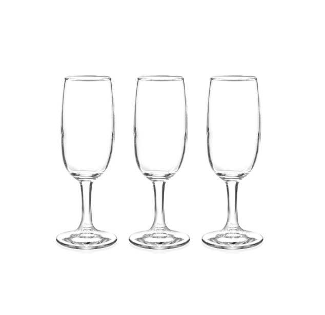 Nova Imperial Wine Champagne Drinking Flute Glasses 200Ml Pack Of 3  (Parcel Plus Rate)