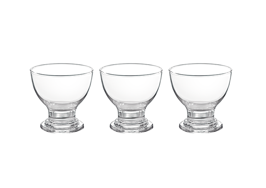 Nova Delight Glass Ice Cream Cups Pack Of 3  (Parcel Plus Rate)