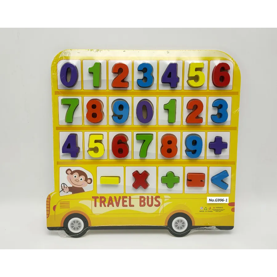 Wholesale Educational Toys Bus Game | Wodden Puzzle Number Bus