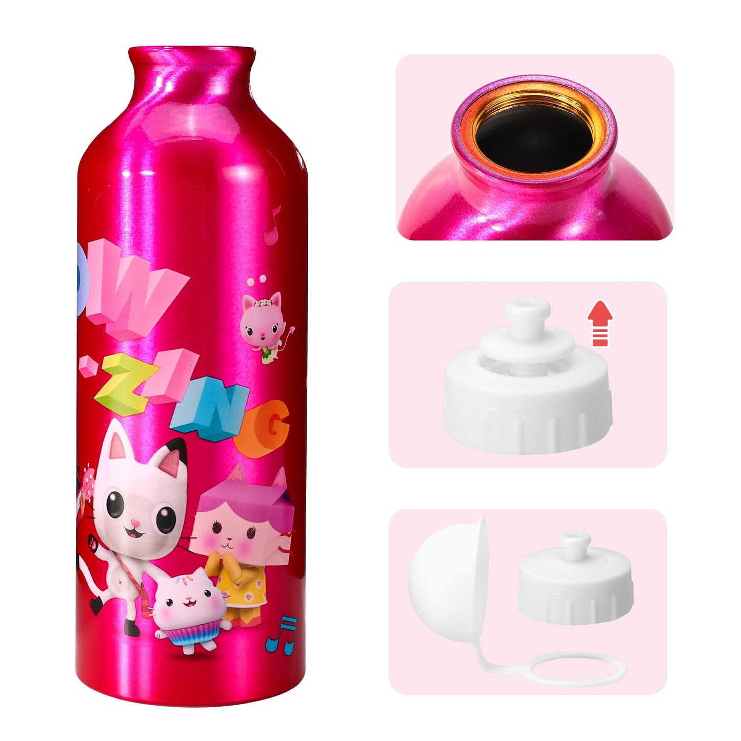 Gabby's Dollhouse Aluminium Drinks Bottle with Sports Cap 500ml
