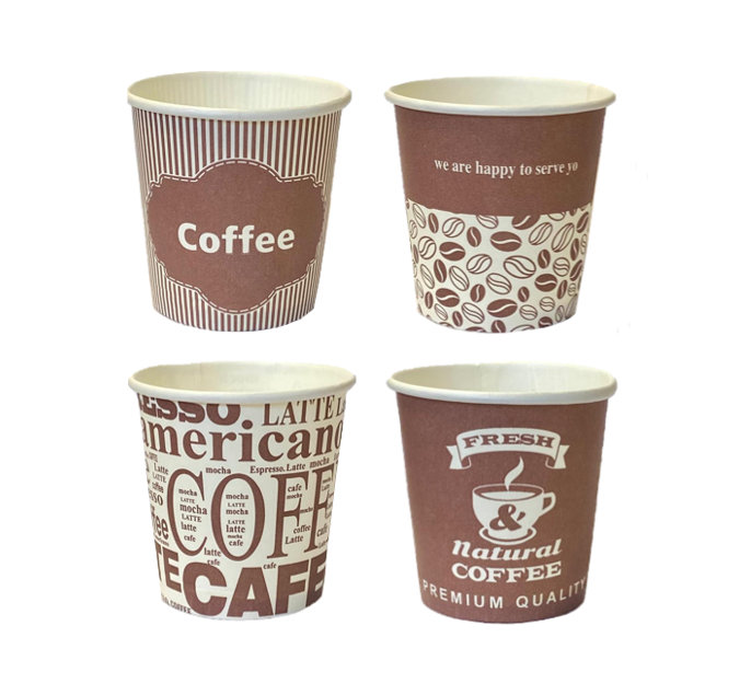 Single Wall Paper Cups 4Oz Pack Of 25 Assorted Designs
