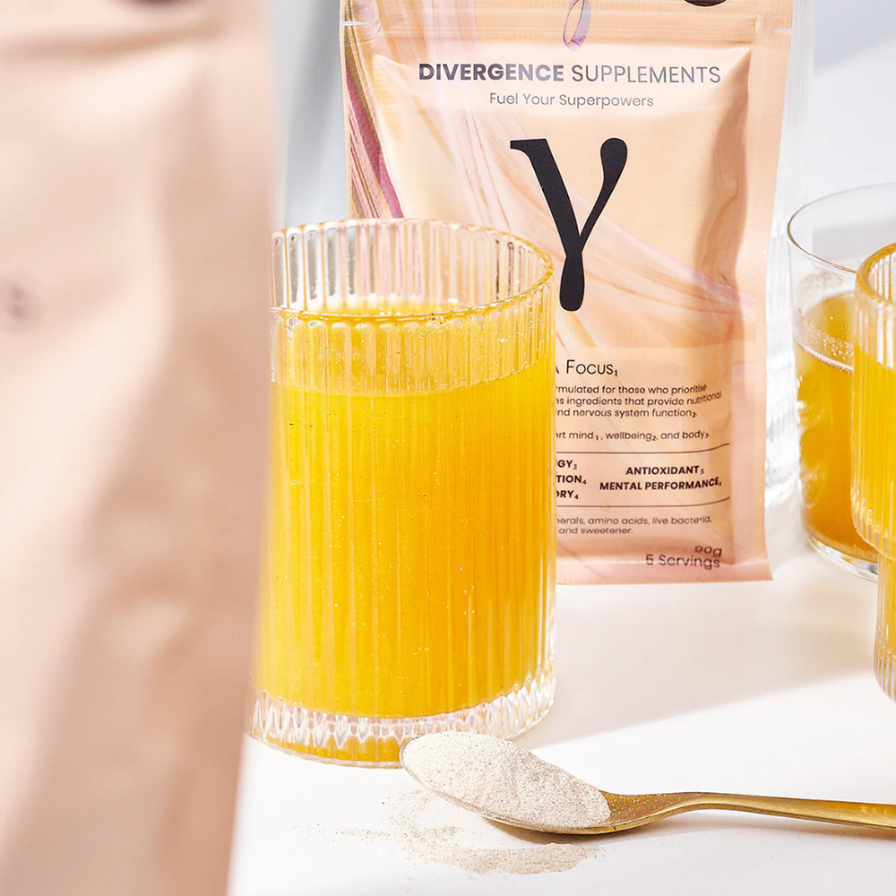 Divergence Supplements Gamma Focus - Blood Orange Flavour 540g Pouch (RRP £35)