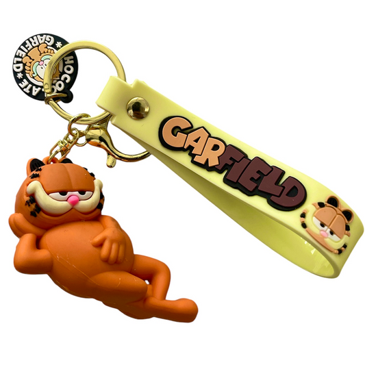 Garfield 3D Silicone Keychain Keyring Pendant - Chilled Garfield