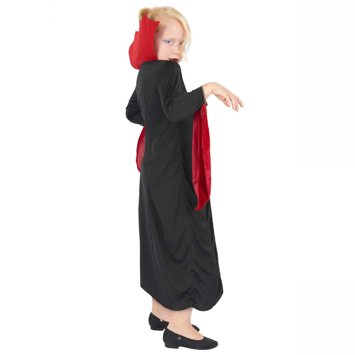 Kids Girls Gothic Vampiress Halloween Fancy Dress Costume