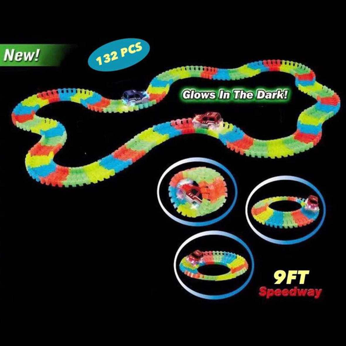 Night Light Car Track LED Glow in The Dark Edition 162cm