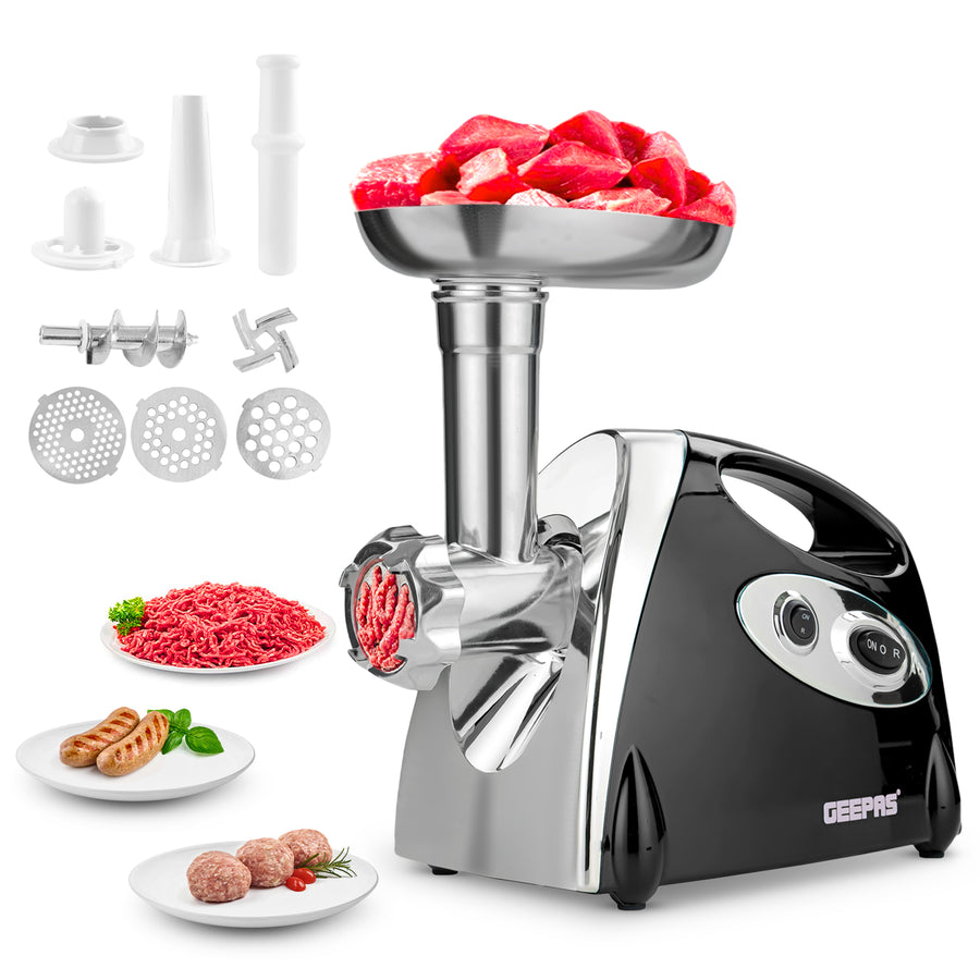 3-In-1 Electric Meat Grinder, Mincer And Sausage Maker 1800W Black