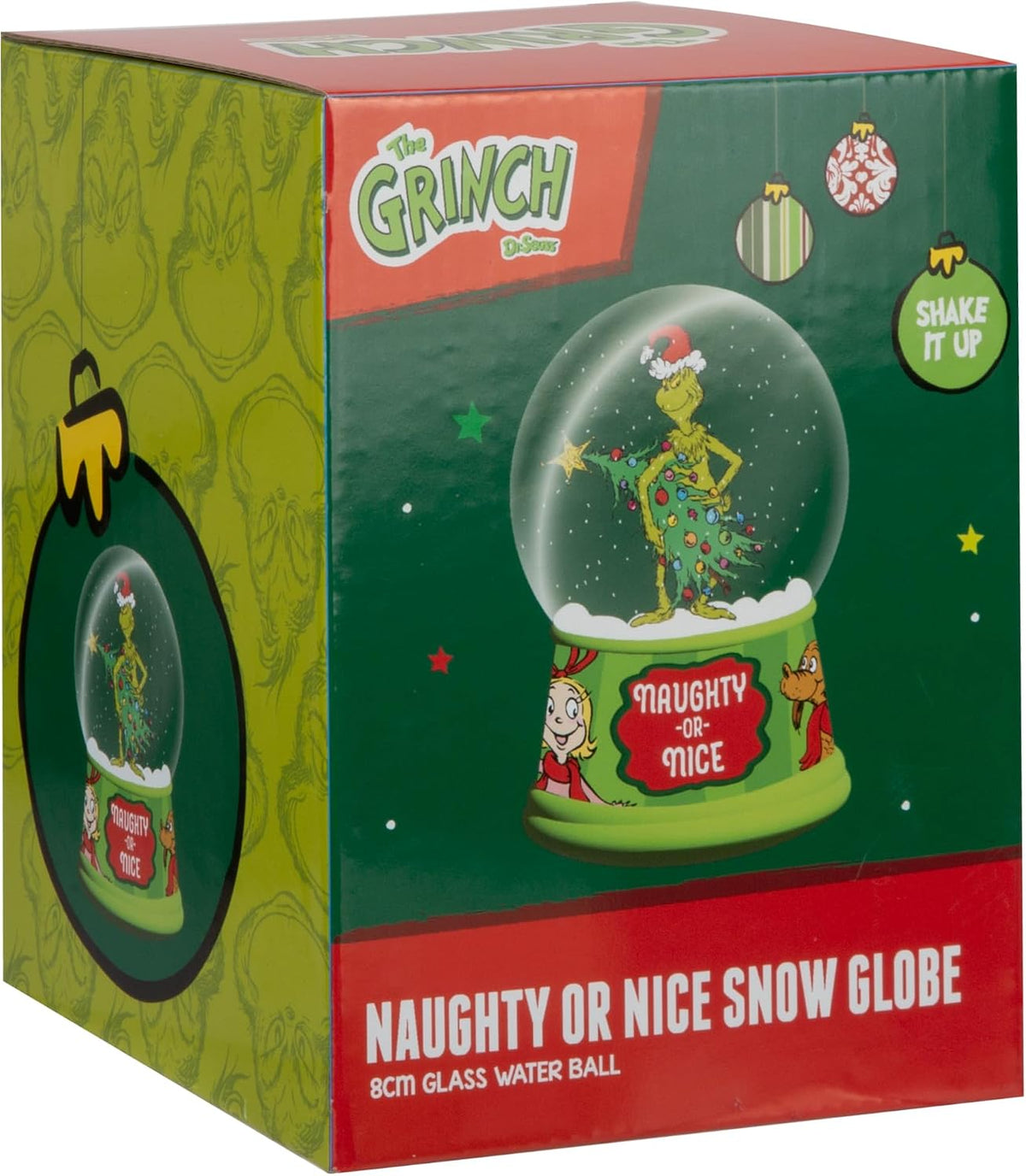 The Grinch Naughty or Nice Snow Globe – 8cm Christmas Decoration