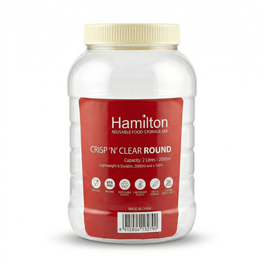 Round Pet Jar 2000Ml Transparent Storage Container