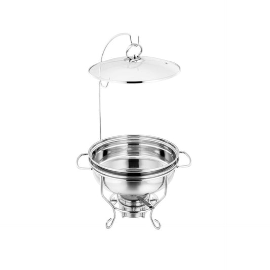 SQ Round Banquet Buffet Chafing Dish with Glass Lid 3.5L 10851