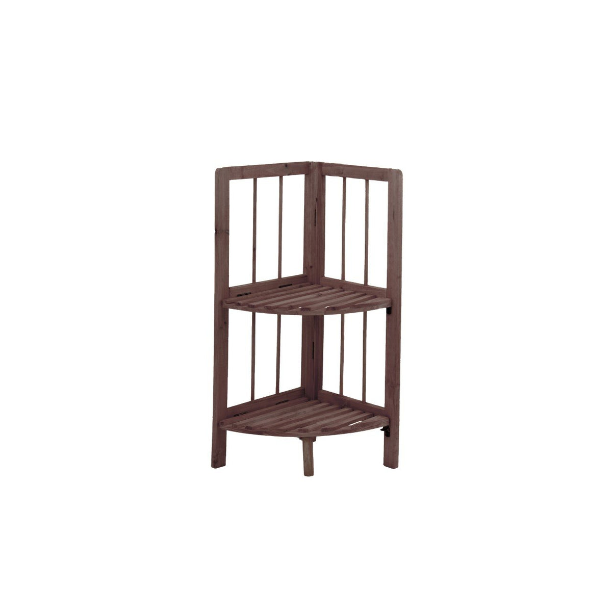 2 Tier Coffee Wooden Corner Rack Multipurpose Use Wooden Rack